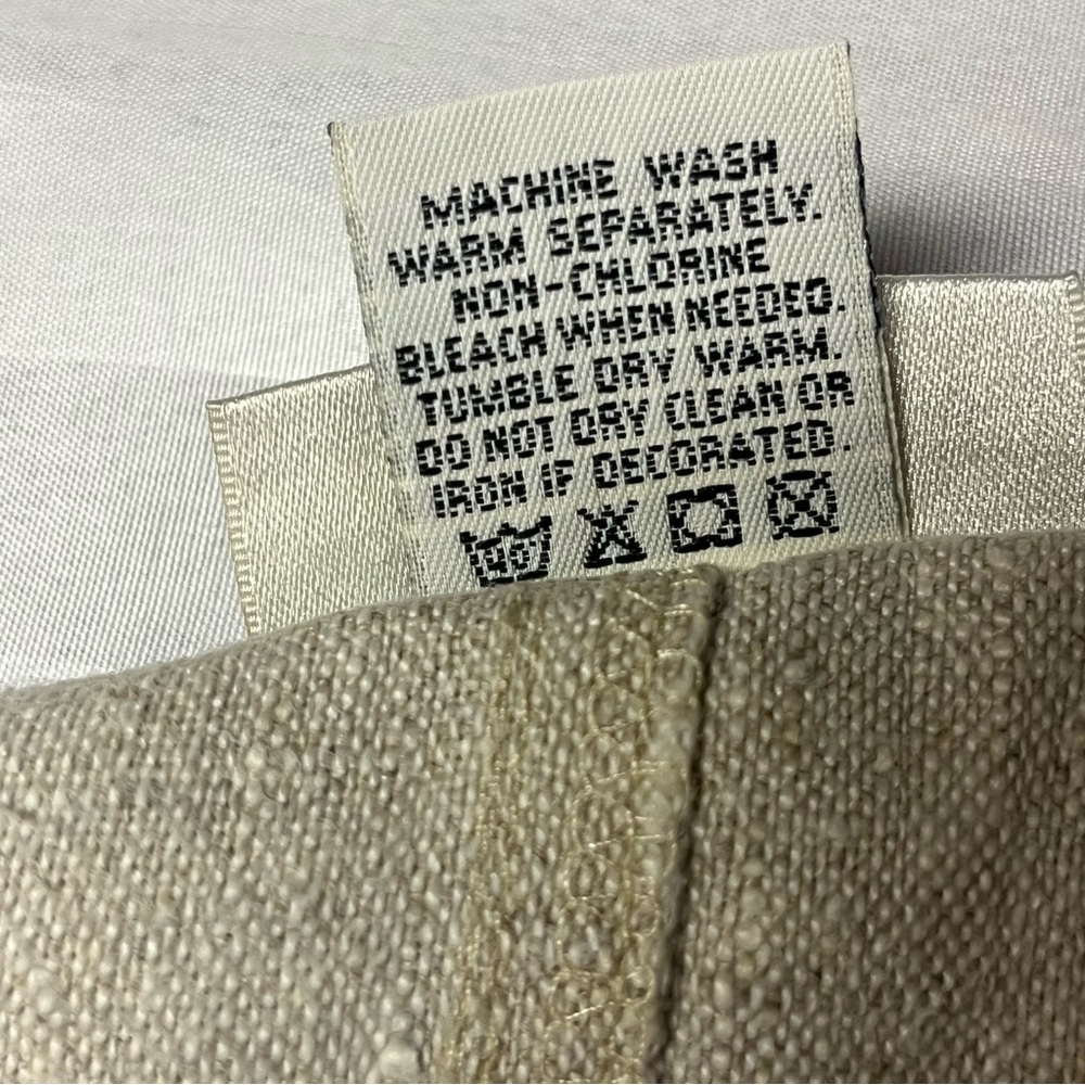 Sunbelt Beige Linen Shift Dress Summery Rustic Minimalist Medium Pockets - Picture 14 of 15
